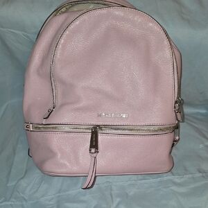 Michael Kors Blush Pink Leather Zip-Front Backpack